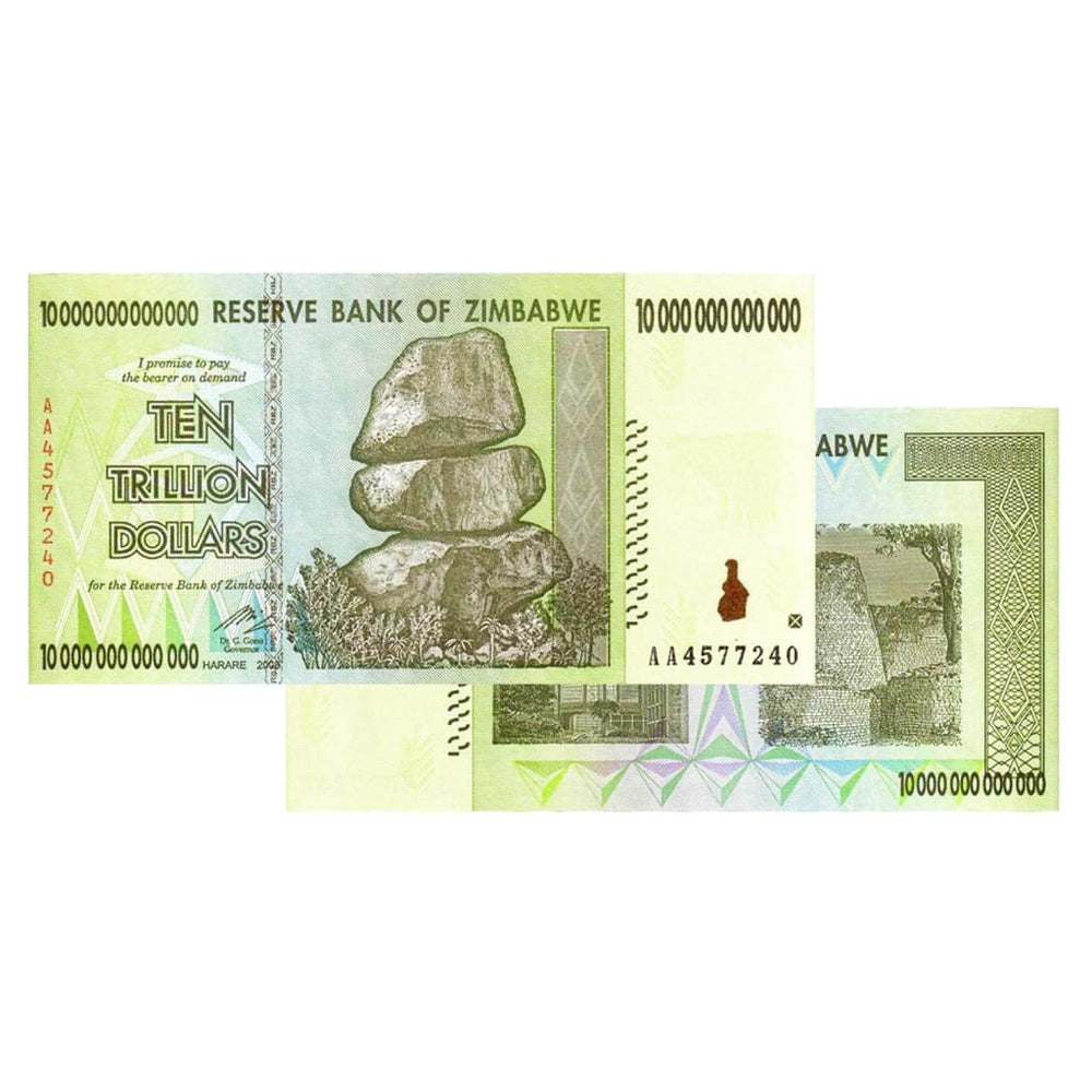 10 Trillion Zimbabwe Banknotes 2008 AA Series Uncirculated (UNC)