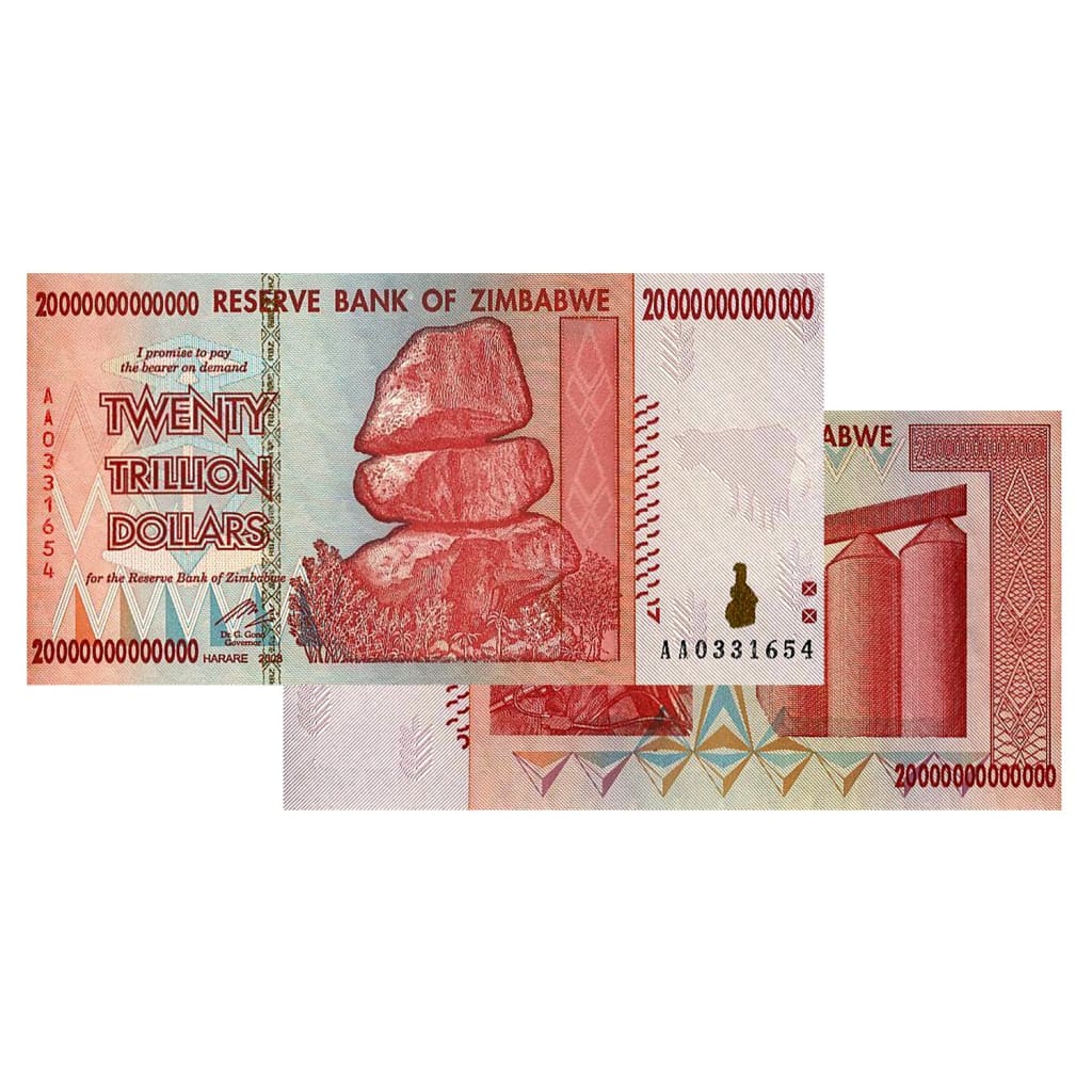 20 Trillion Zimbabwe Banknotes 2008 AA Series Uncirculated (UNC)